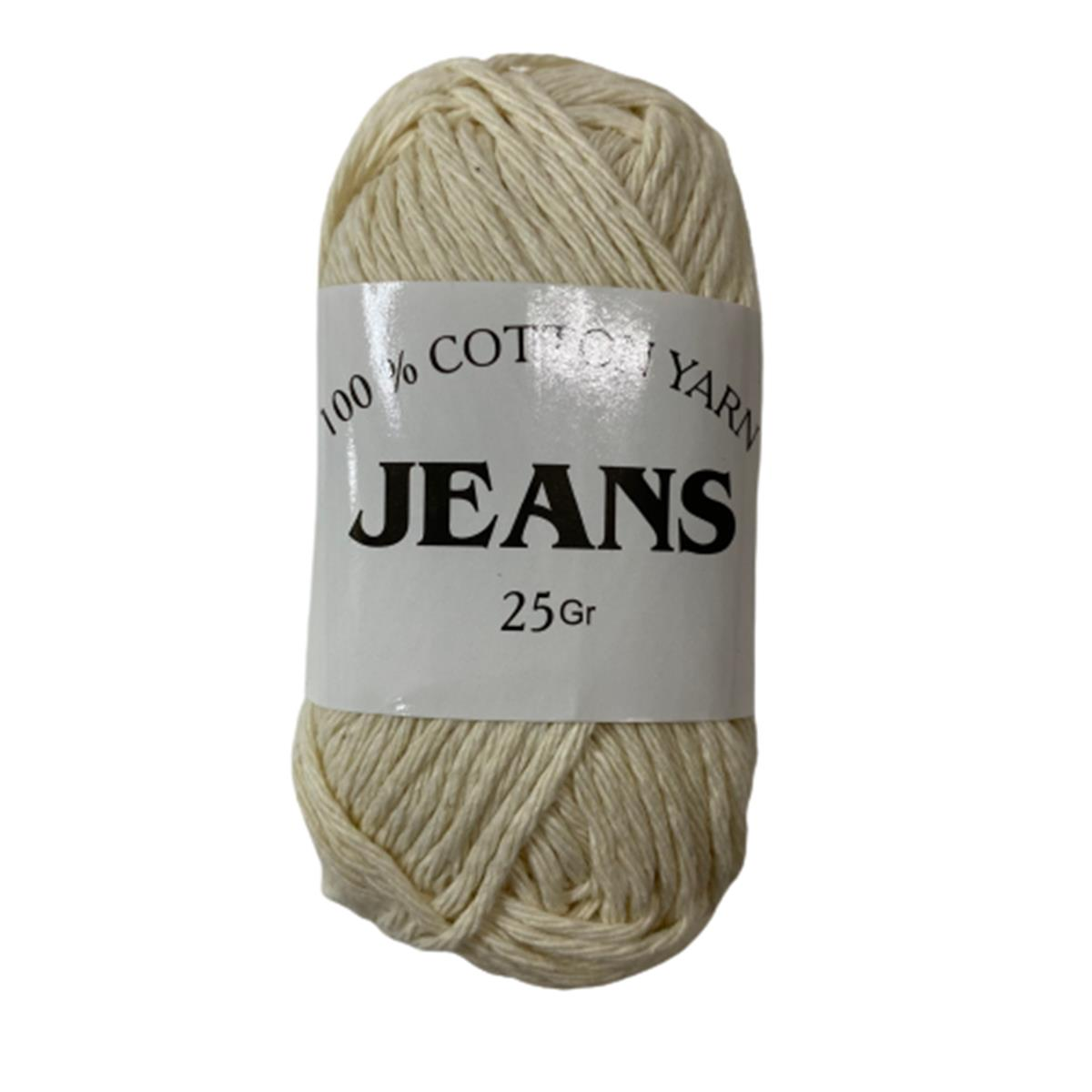 Hello İstanbul Jeans Cotton Yarn Pamuk Amigurumi Punch El Örgü İpliği 25 gr 02 Krem