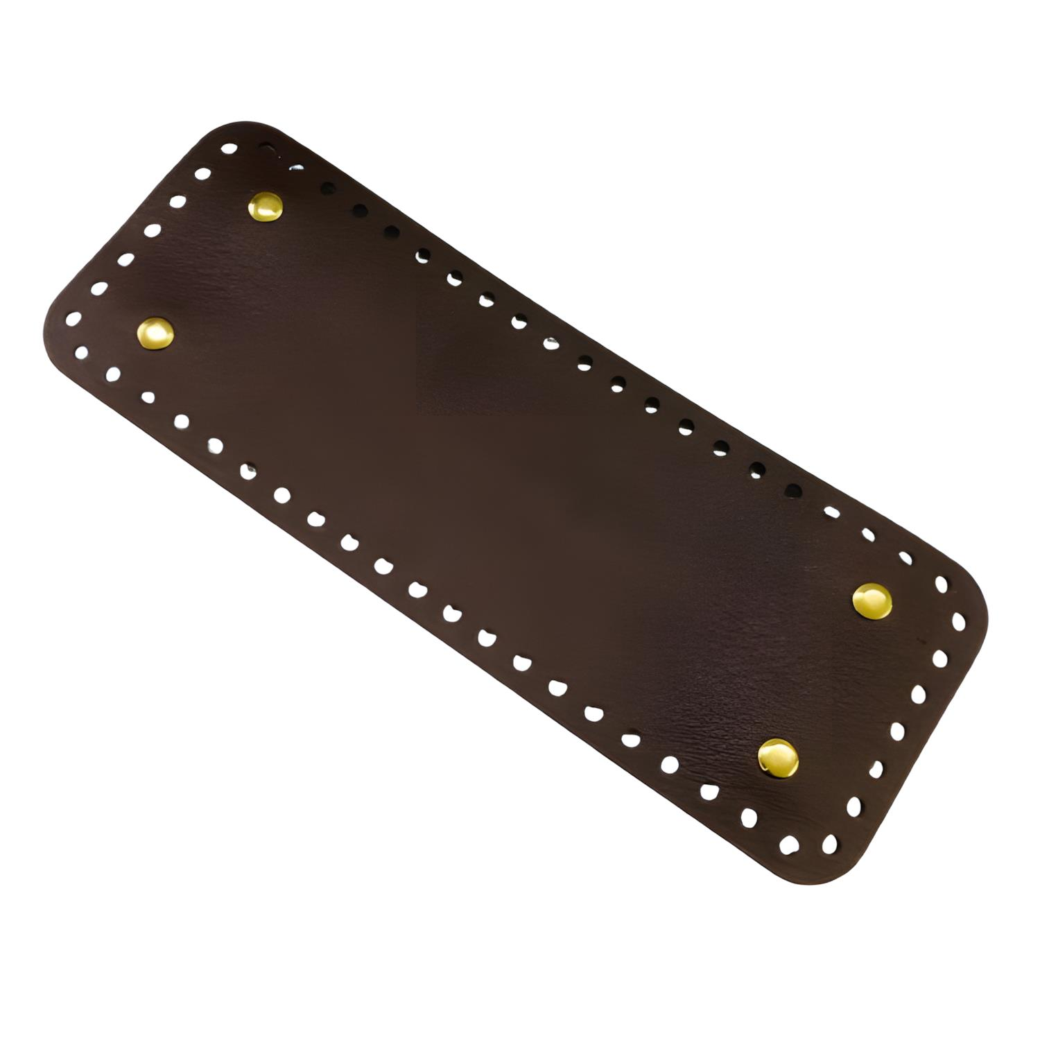 Rivetli Deri Çanta Tabanı Dikdörtgen 23*8,4 cm Acı Kahve