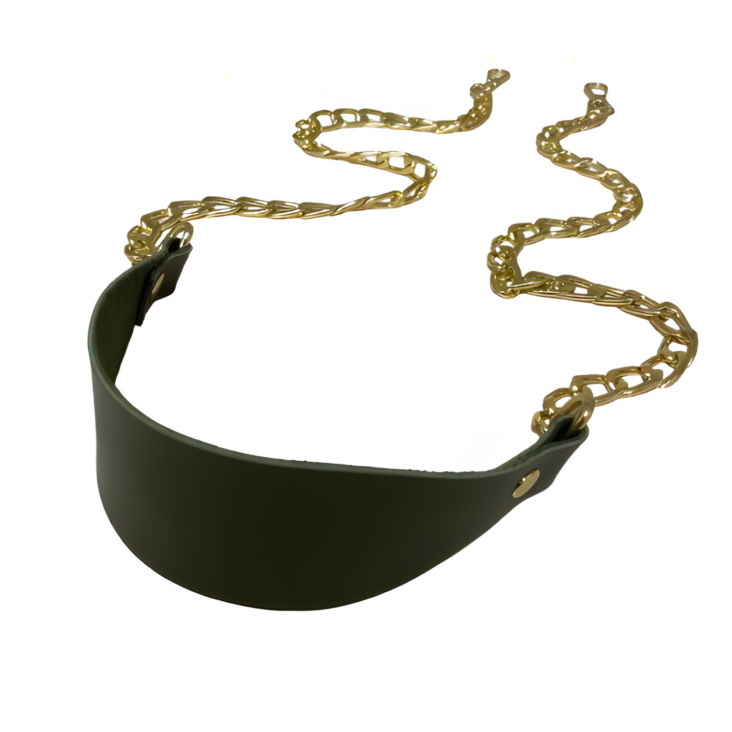 Zincirli Deri Çanta Sapı 107 cm UN107 Haki Altın