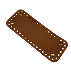 Rivetli Deri Çanta Tabanı Dikdörtgen 18*7 cm Taba