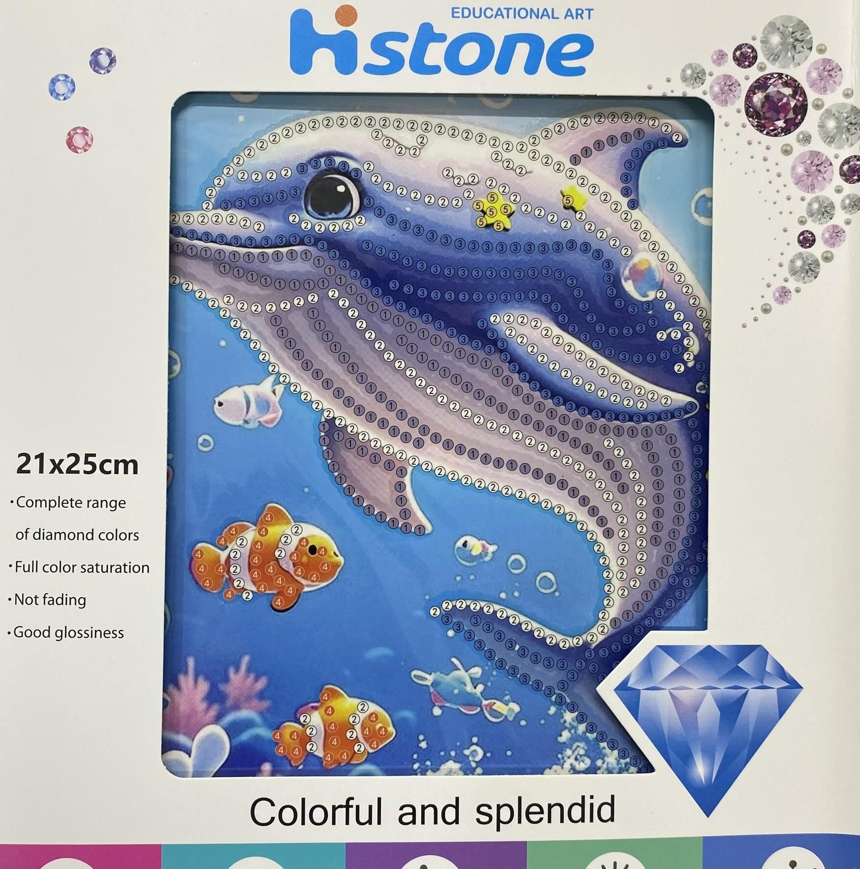 5D Yapışan Boncuk Goblen Mozaik Tablo Pano 21*25 cm Yunus
