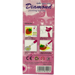 5D Yapışan Boncuk Anahtarlık 3'lü Set Kedi 6*7 cm