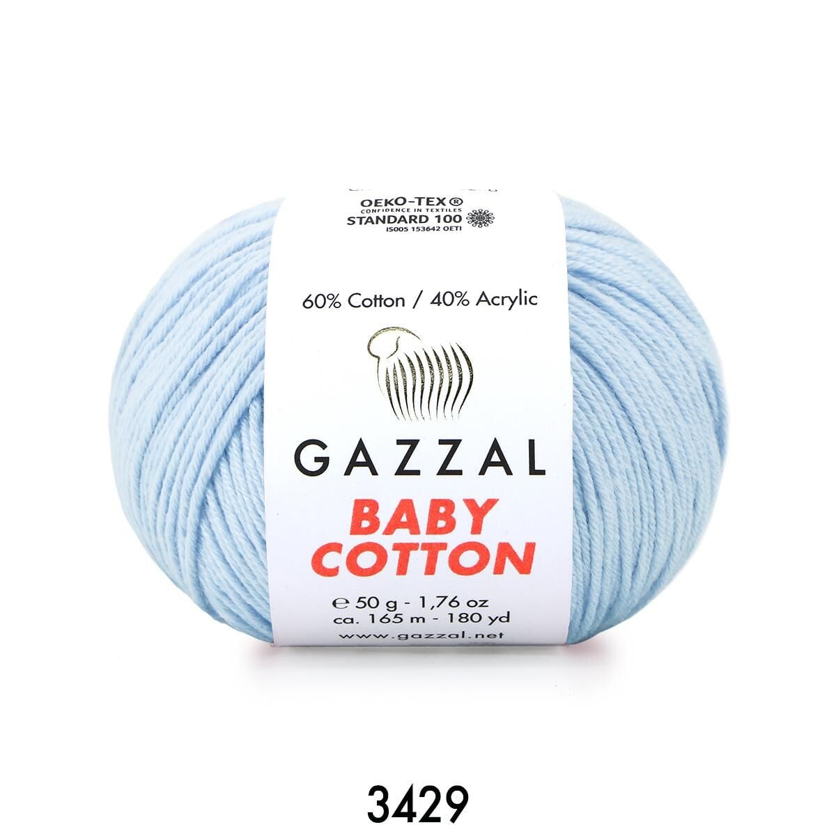 Gazzal Baby Cotton Amigurumi 50gr - Örgü İpi 3429 Bebe Mavi