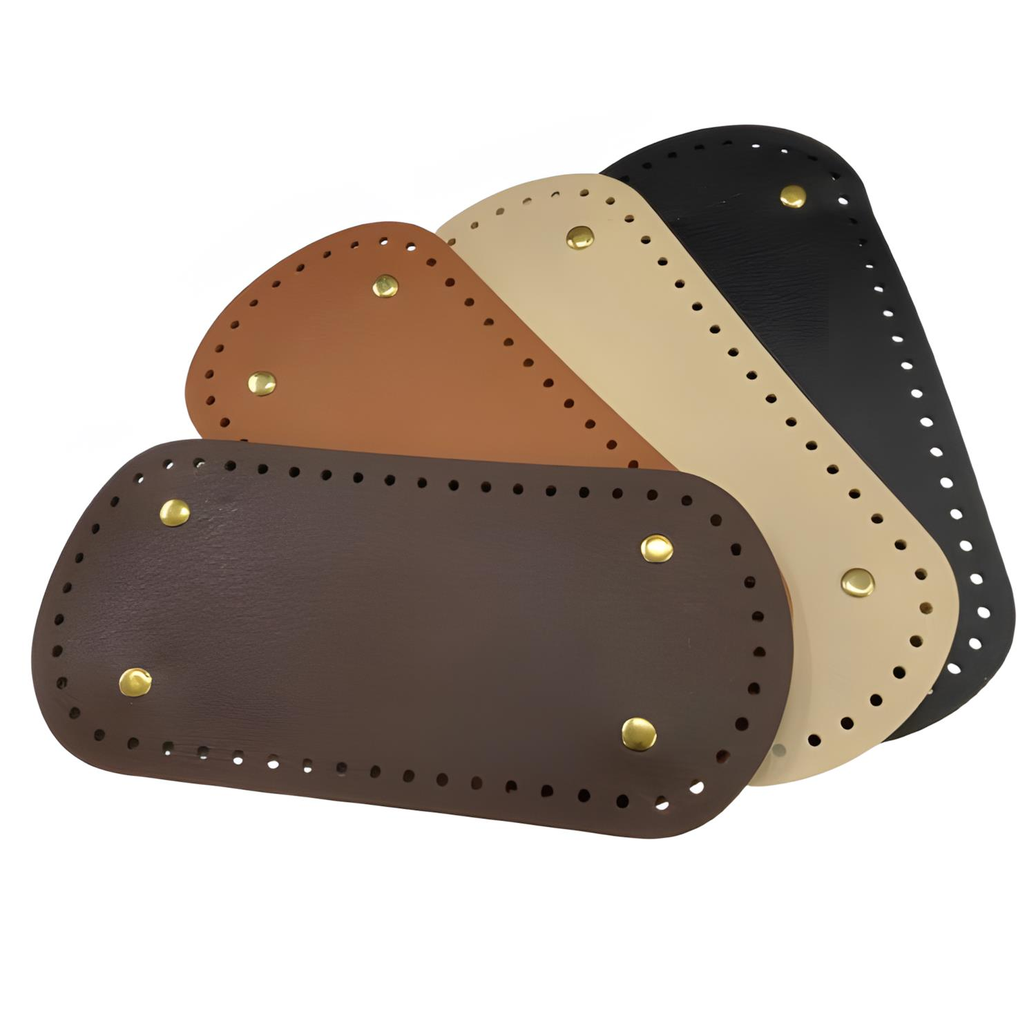 Rivetli Deri Çanta Tabanı Oval 10*22 cm