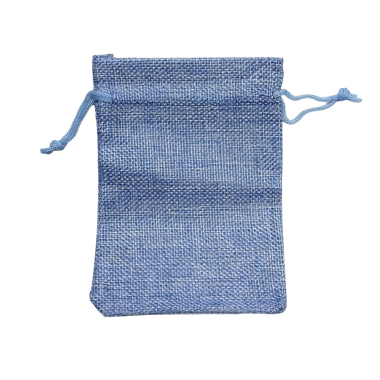 10 x 13cm (10 Adet) Kese, Kuruyemiş, Çerez, Lokum, Çikolata, Kahve, Kına, Hediye, Altın, Sünnet, Nişan, Düğün Kesesi İpli Mavi