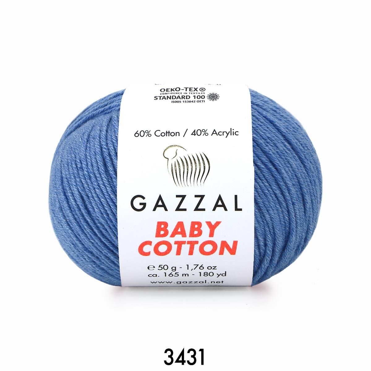 Gazzal Baby Cotton Amigurumi 50gr - Örgü İpi 3431 Mavi