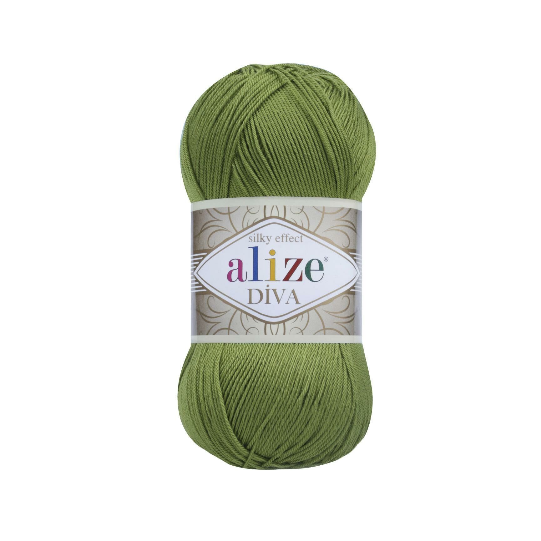 Alize Diva Merserize El Örgü İpliği 210 Yeşil