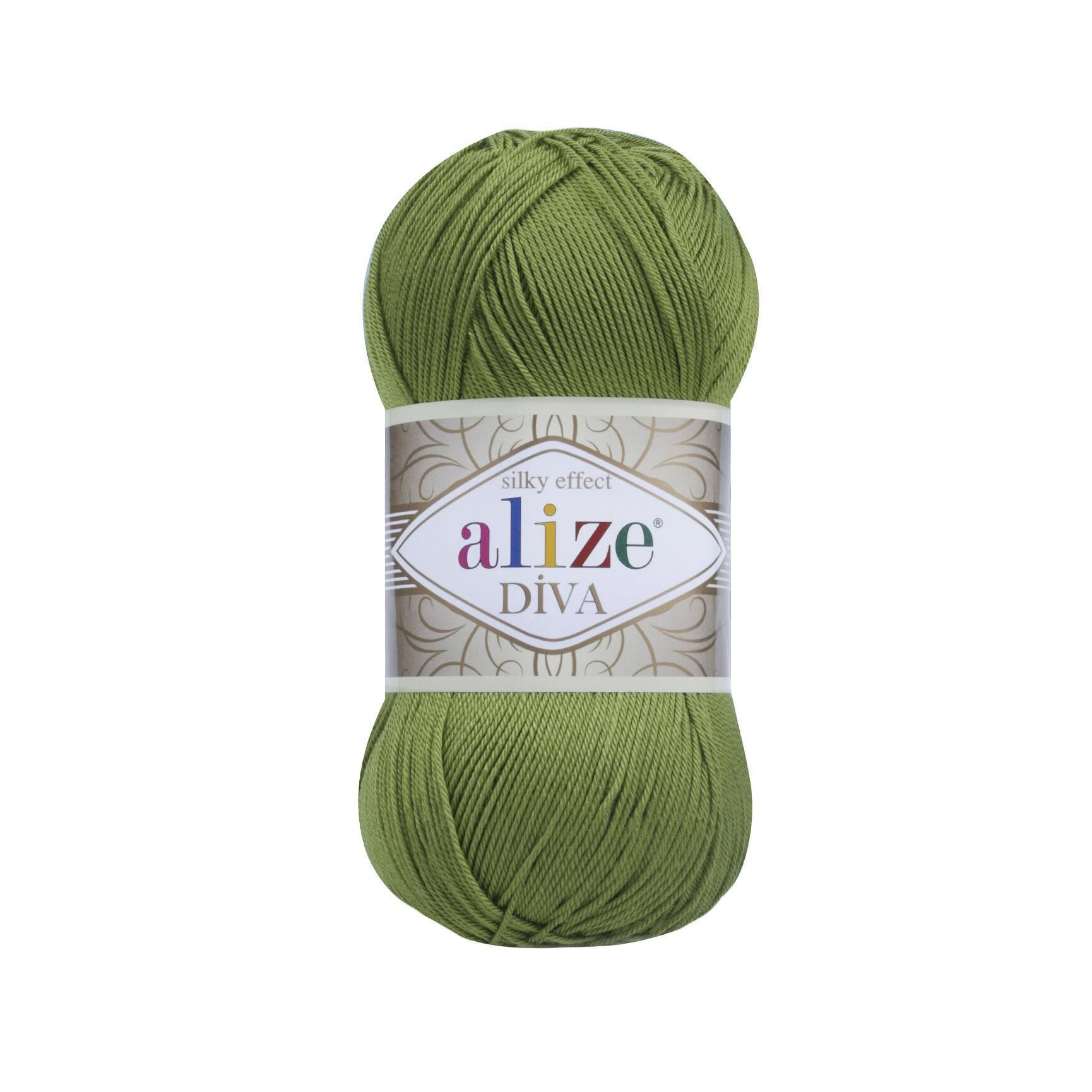 Alize Diva Merserize El Örgü İpliği 210 Yeşil