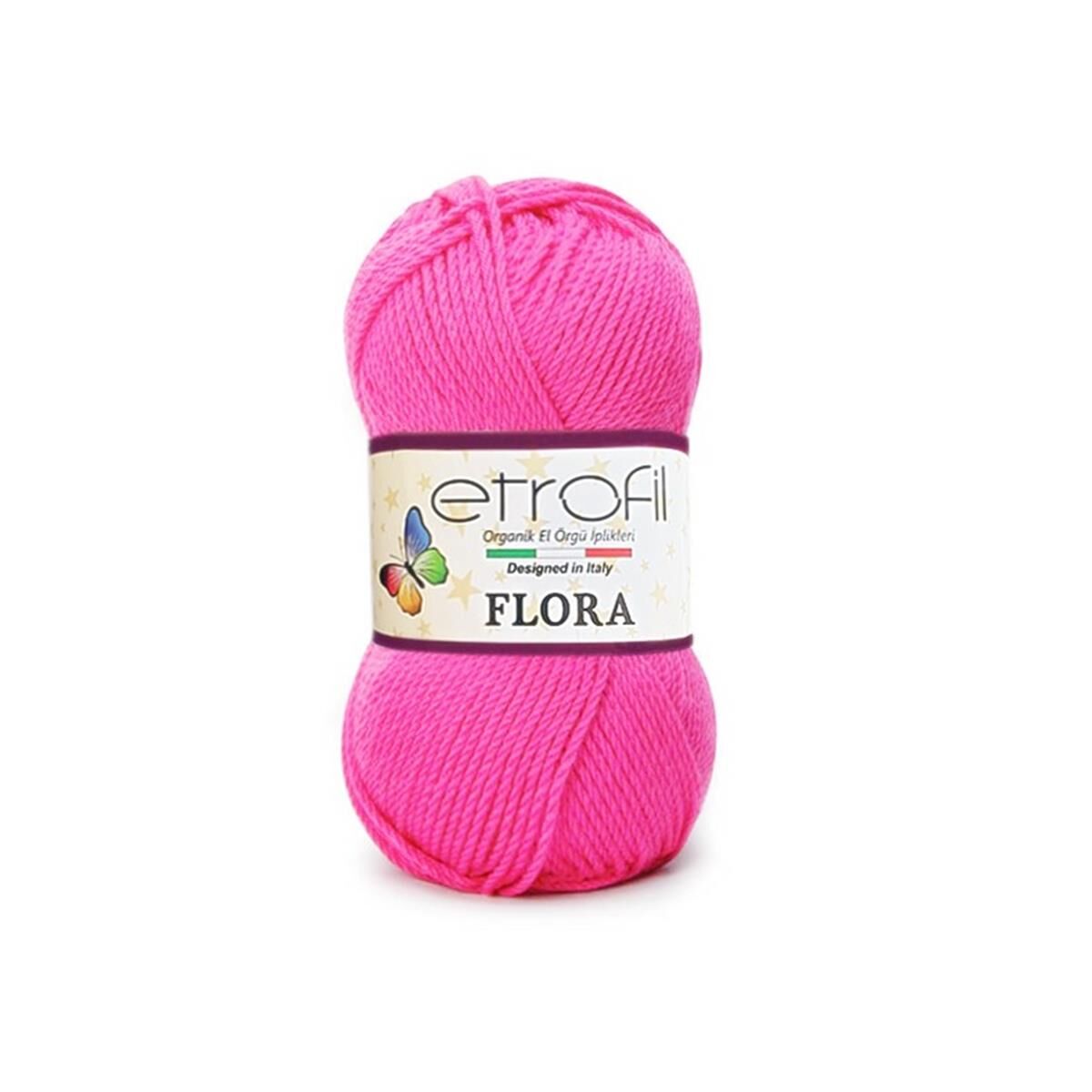 Etrofil Flora Patiklik Çoraplık El Örgü İpi 73058 Fuşya