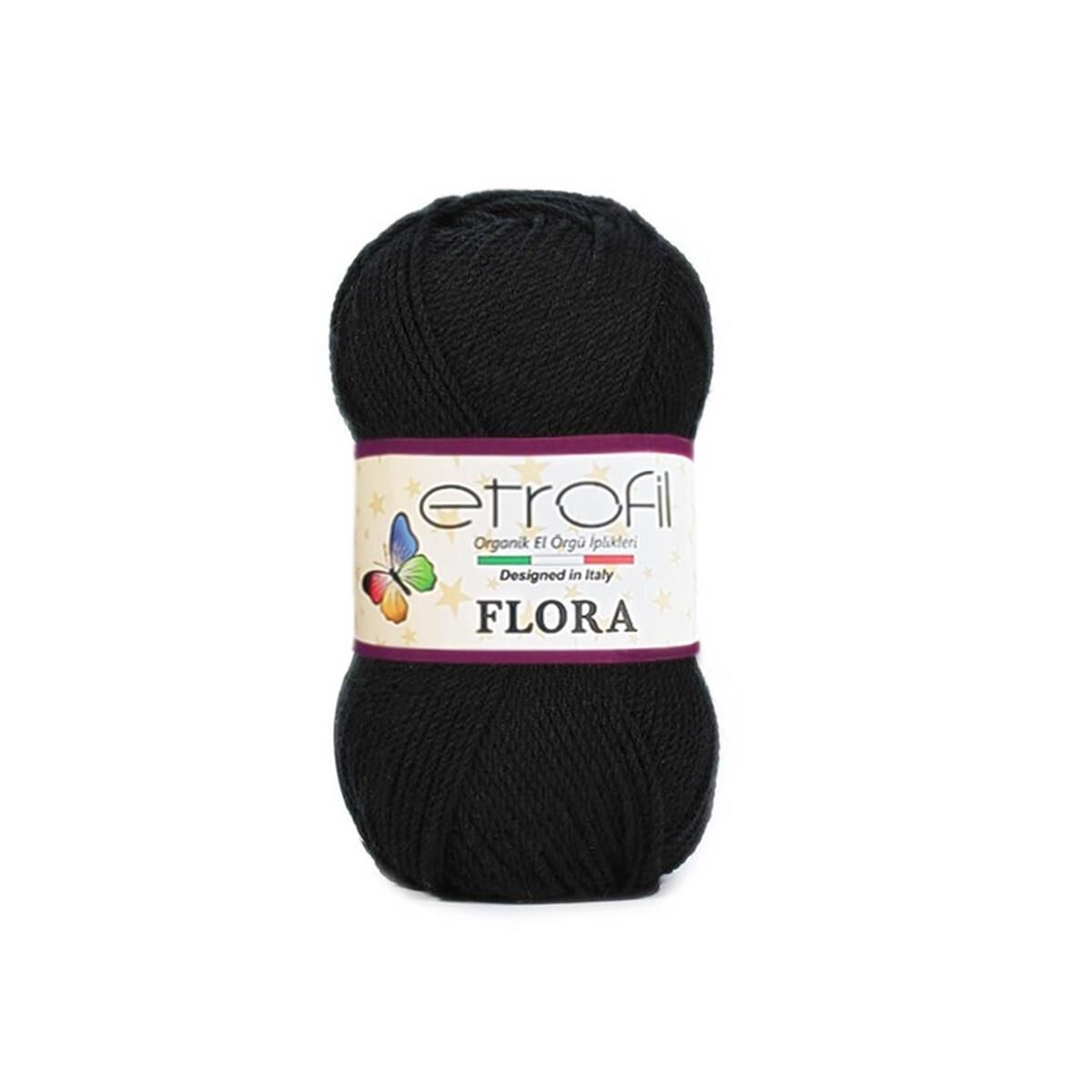 Etrofil Flora Patiklik Çoraplık El Örgü İpi 70968 Siyah
