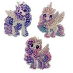 5D Yapışan Boncuk Anahtarlık 3'lü Set At 6*7 cm