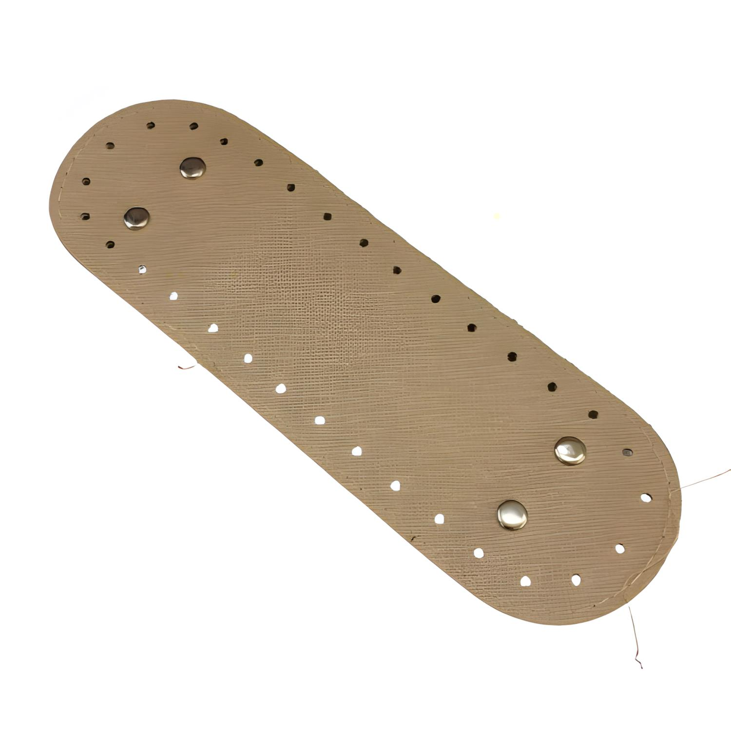 Rivetli Deri Çanta Tabanı Oval 7*22 cm Bej