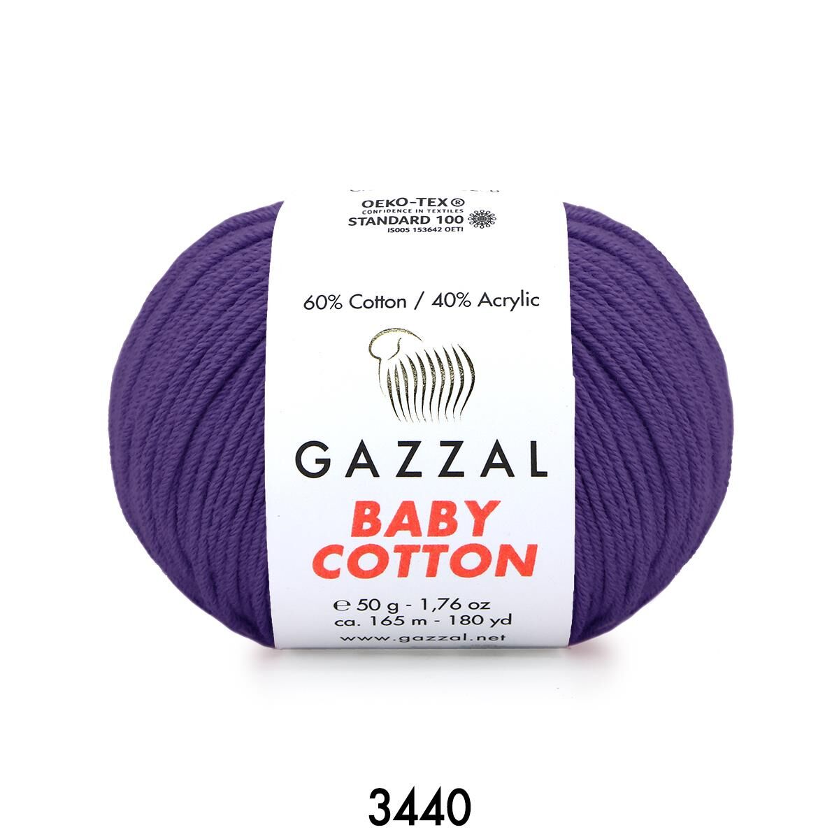 Gazzal Baby Cotton Amigurumi 50gr - Örgü İpi 3440 Mor