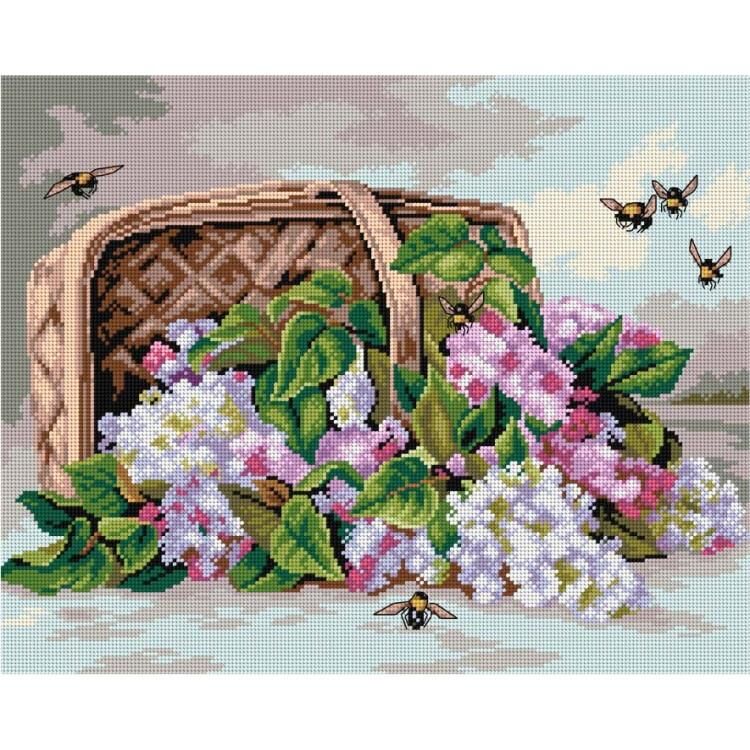 Orchidea Baskılı Goblen Sepette Lila Çiçekler 2759 40*50 cm