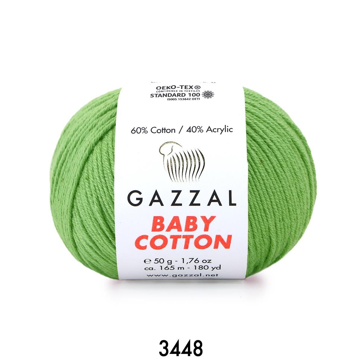 Gazzal Baby Cotton Amigurumi 50gr - Örgü İpi 3448 Çağla Yeşili