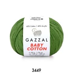 Gazzal Baby Cotton Amigurumi 50gr - Örgü İpi 3449 Koyu Çağla Yeşili