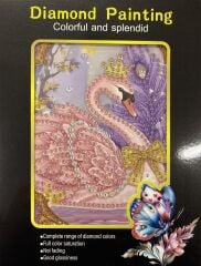 5D Yapışan Boncuk Goblen Mozaik Tablo Pano 15*20 cm Kuğu