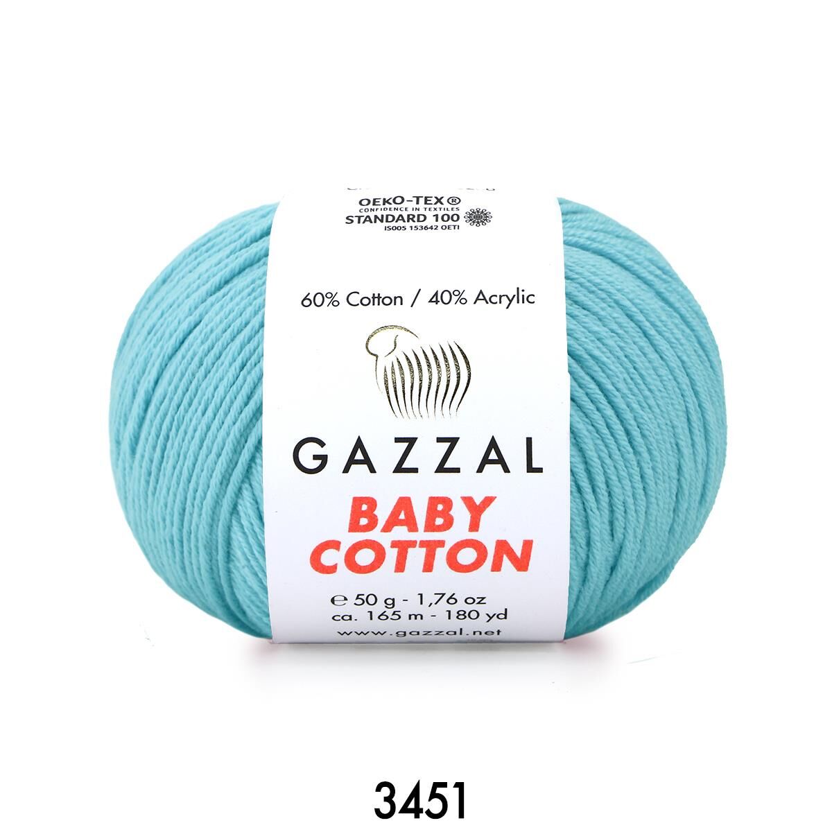 Gazzal Baby Cotton Amigurumi 50gr - Örgü İpi 3451 Açık Turkuaz