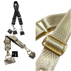 Knitme Freebag Çanta Askısı Simli 135*4 cm BA-0015