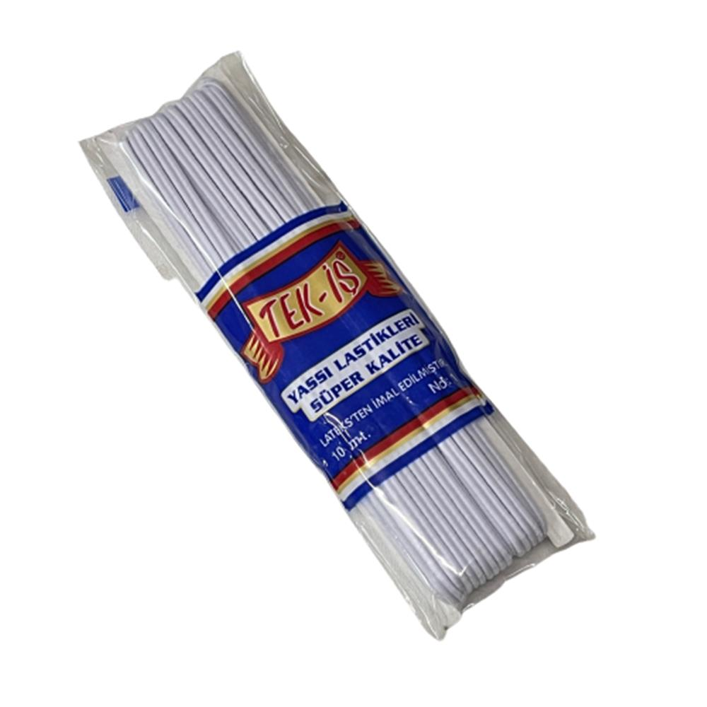 Lastik Tek-İş Sert Yumuşak Çamaşır Don Etek Bel Paça Bebe Lastiği Bebe Lastiği BEYAZ 10m