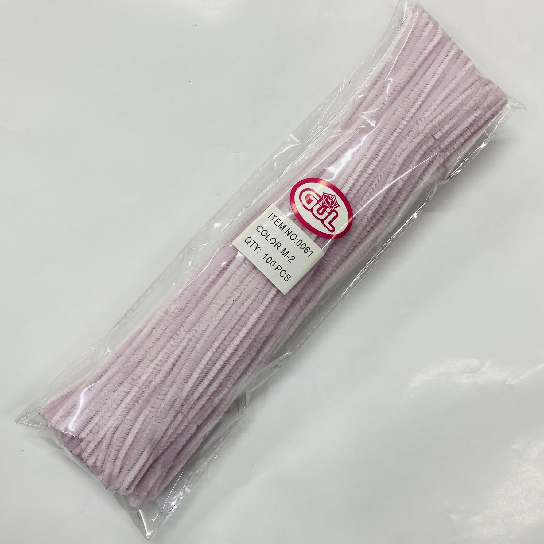 Gül Şönil Chenille Tüylü Çubuk 100 Adet M2 Açık Pembe