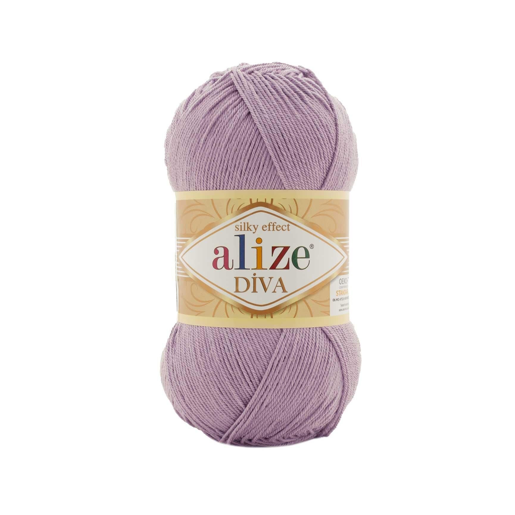 Alize Diva Merserize El Örgü İpliği 505 Küllü Lila