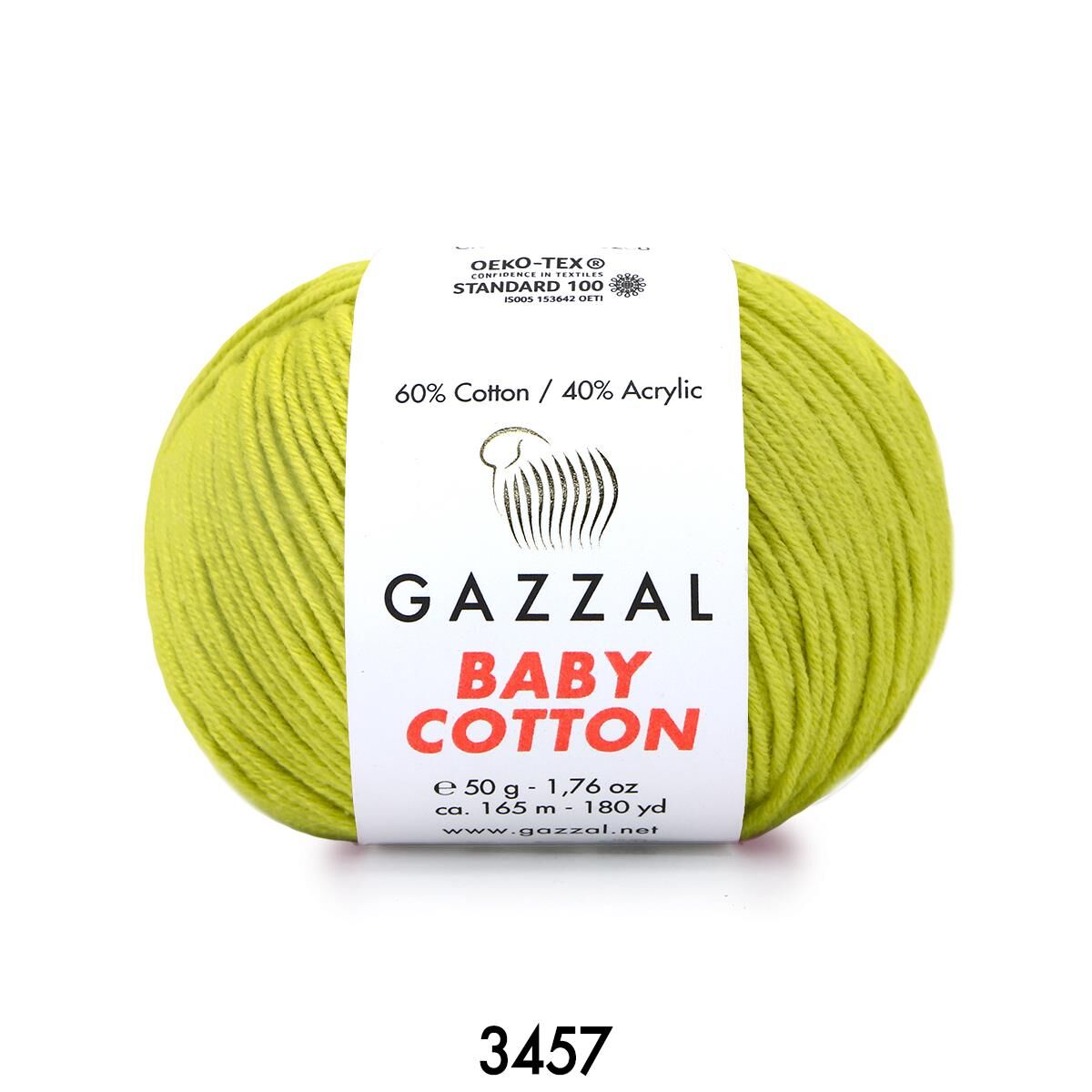Gazzal Baby Cotton Amigurumi 50gr - Örgü İpi 3457 Fıstık Yeşili