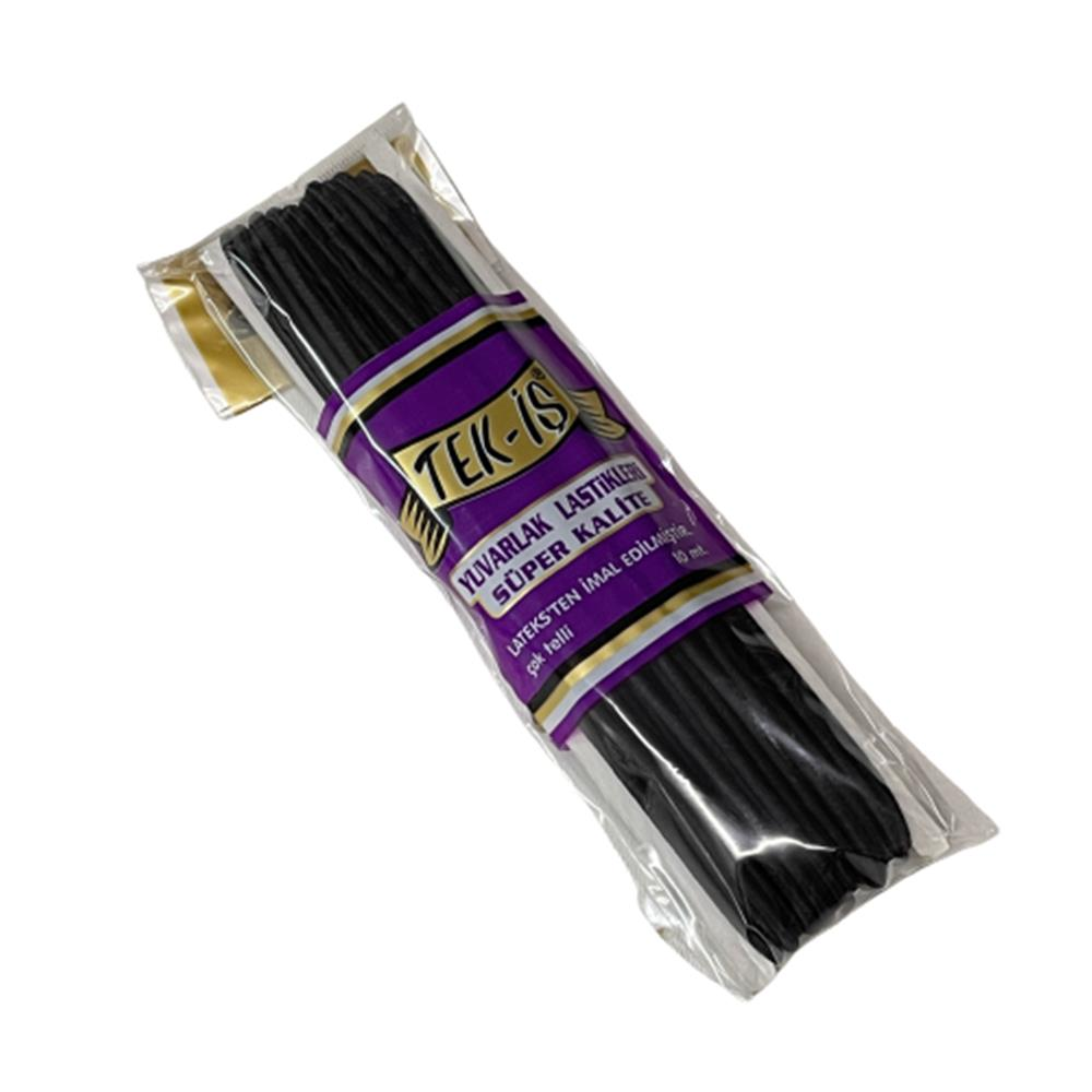 Lastik Tek-İş Sert Yumuşak Çamaşır Don Etek Bel Paça Bebe Lastiği Yuvarlak 3mm SİYAH 10m