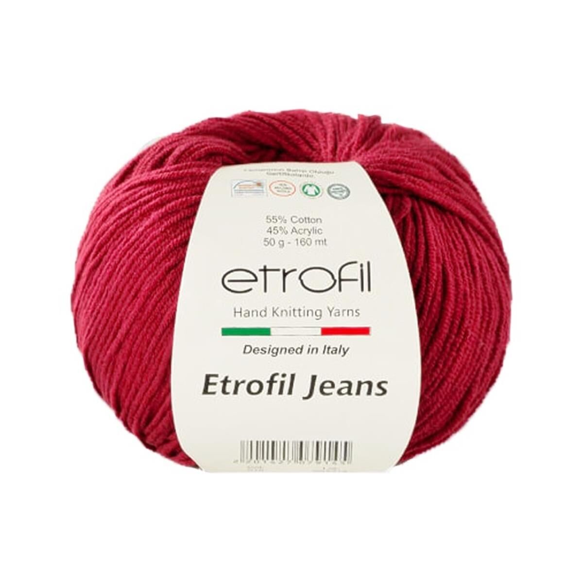 Etrofil Jeans El Örgü İpi 50 Gr 015 Bordo