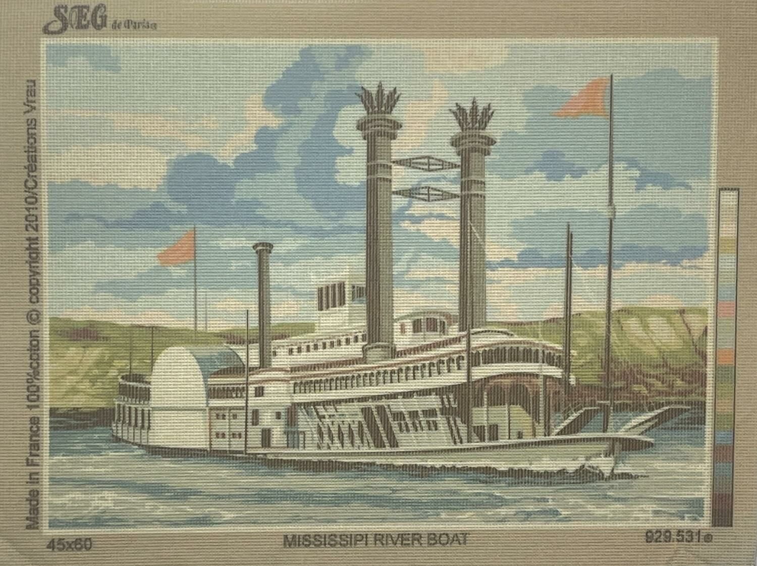 Seg Baskılı Goblen 929 531 Mississipi River Boat 45x60cm Tablo Pano
