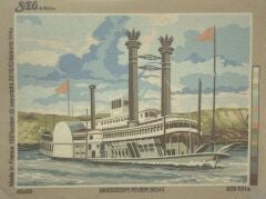 Seg Baskılı Goblen 929 531 Mississipi River Boat 45x60cm Tablo Pano