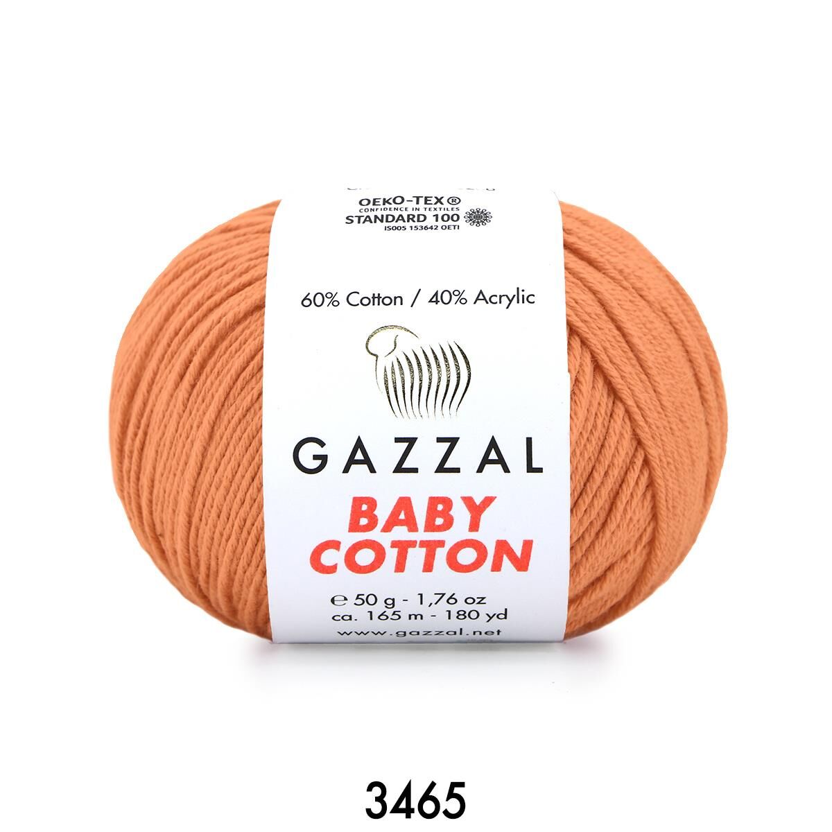 Gazzal Baby Cotton Amigurumi 50gr - Örgü İpi 3465 Açık Kiremit