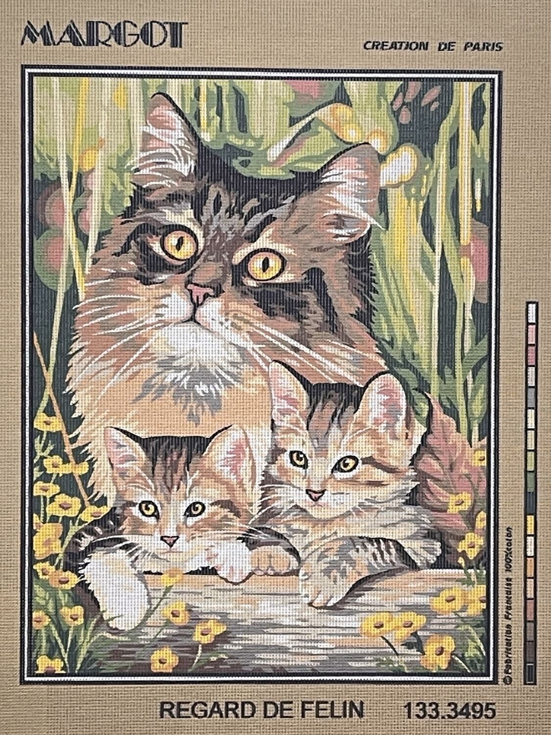 Margot Baskılı Goblen 133 3495 Regard De Felin 50x65cm Tablo Pano