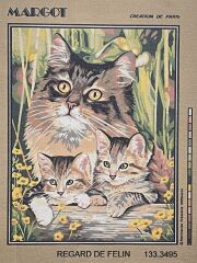 Margot Baskılı Goblen 133 3495 Regard De Felin 50x65cm Tablo Pano