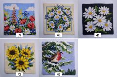 Vervaco İşlenmiş Goblen Yastık Çiçek Desenli yviiA