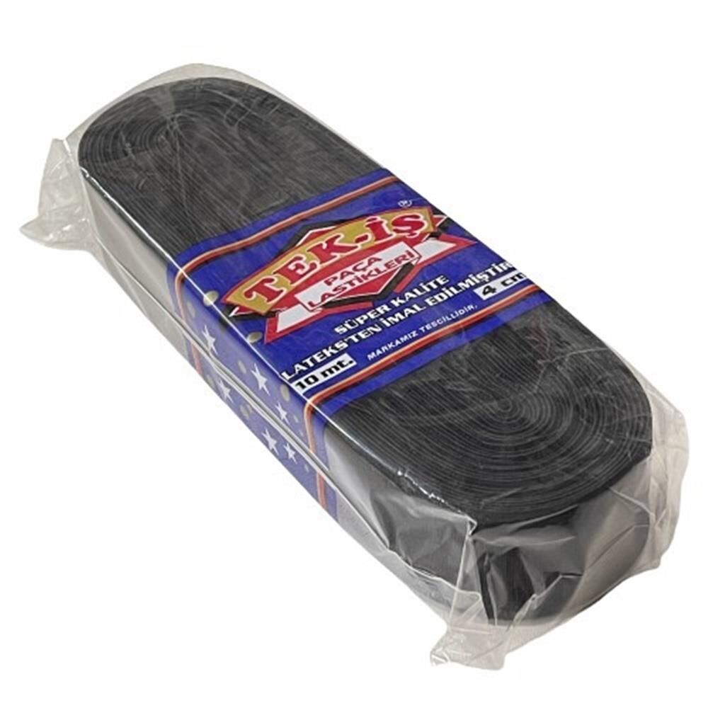 Lastik Tek-İş Sert Yumuşak Çamaşır Don Etek Bel Paça Bebe Lastiği Yassı Yumuşak 4cm SİYAH 10m