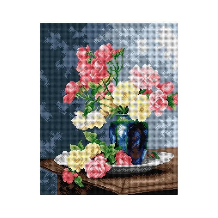 Orchidea Baskılı Goblen Vazoda Güller 2776 40*50 cm