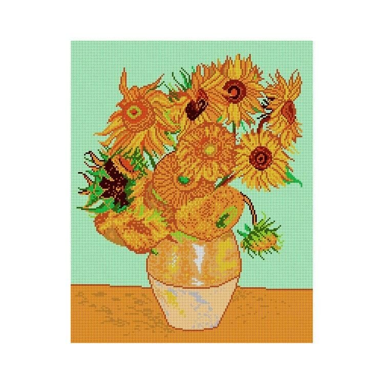 Orchidea Baskılı Goblen Vazoda Ayçiçekler 1426 40*50 cm