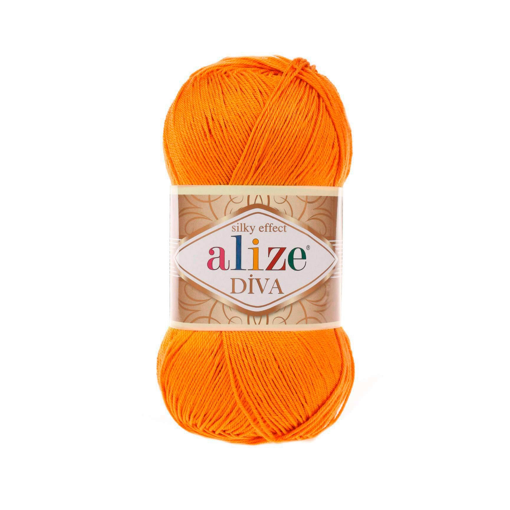 Alize Diva Merserize El Örgü İpliği 120 Turuncu