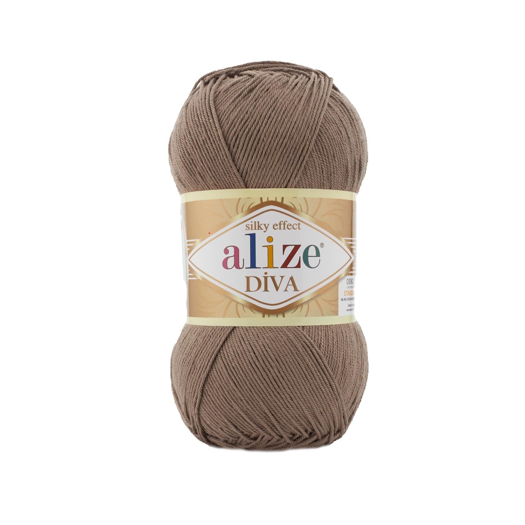 Alize Diva Merserize El Örgü İpliği 688 Sütlü Kahve Melanj