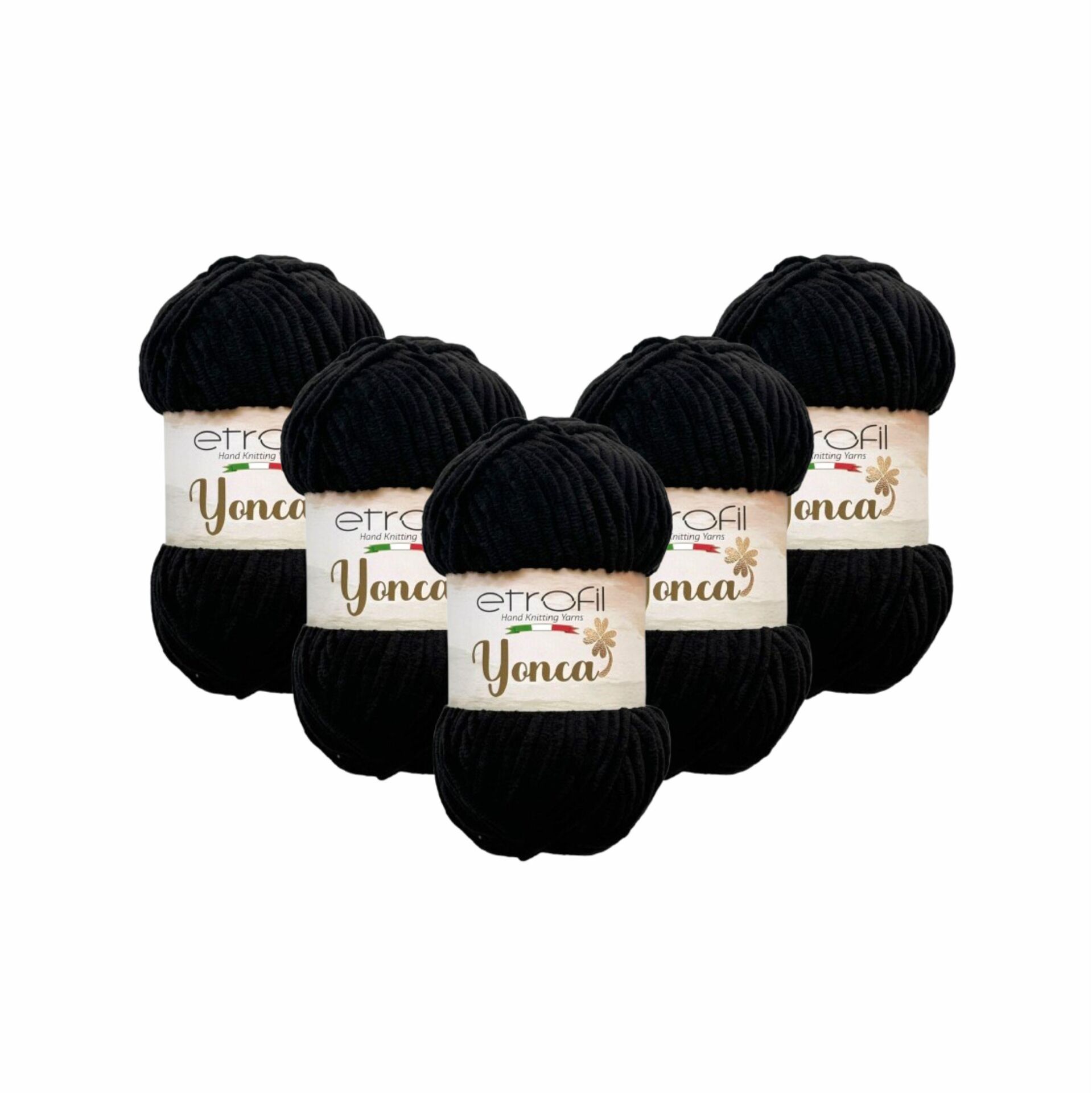 Etrofil Yonca Baby Kadife El Örgü İpi 5'li Set 70092 Siyah