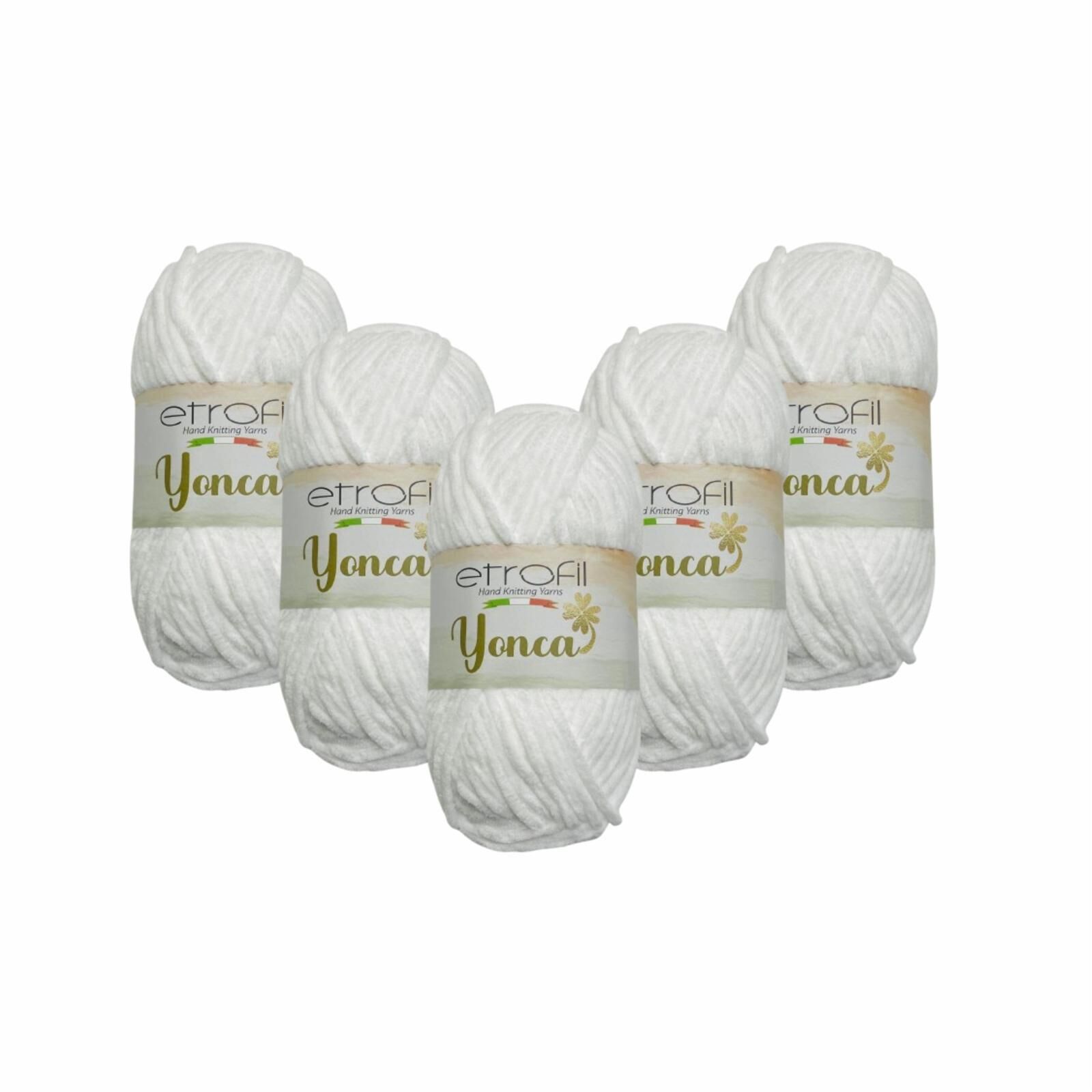 Etrofil Yonca Baby Kadife El Örgü İpi 5'li Set 70136 Beyaz