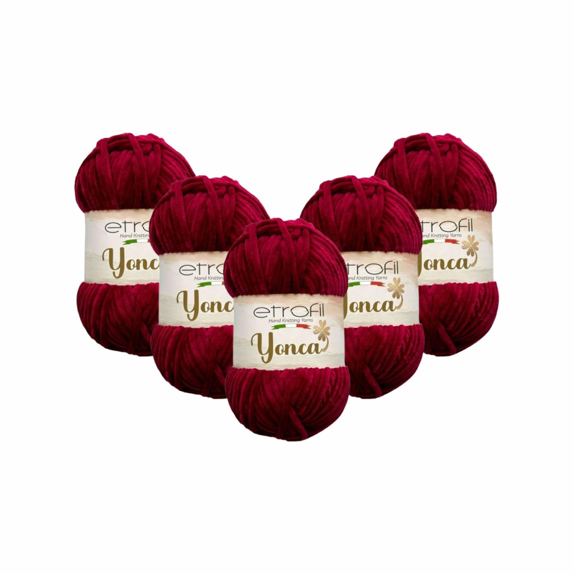 Etrofil Yonca Baby Kadife El Örgü İpi 5'li Set 70344 Bordo