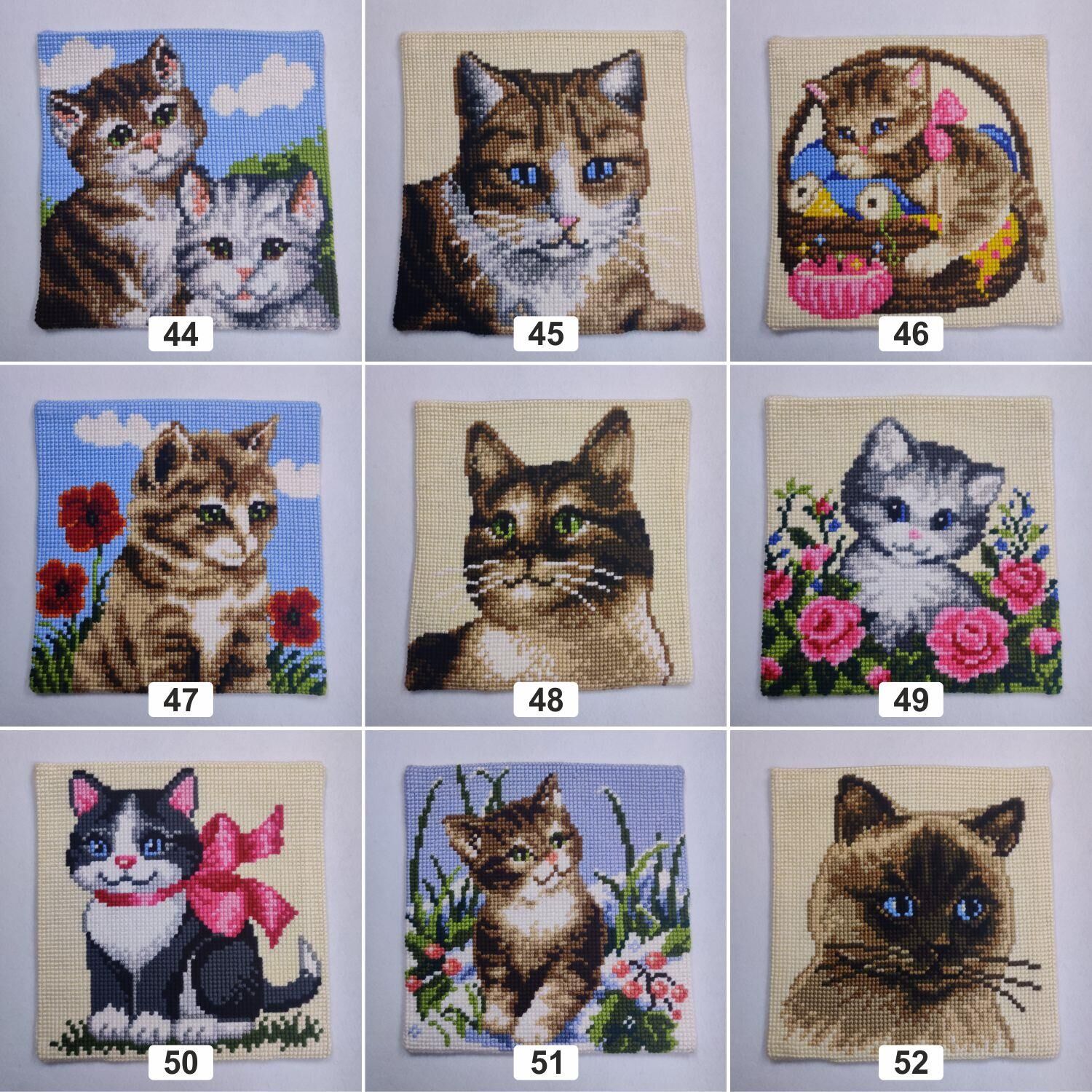 Vervaco İşlenmiş Goblen Yastık Kedi Desenli yviiB