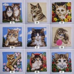 Vervaco İşlenmiş Goblen Yastık Kedi Desenli yviiB