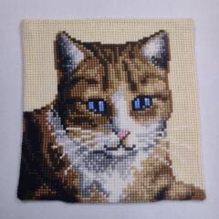 Vervaco İşlenmiş Goblen Yastık Kedi Desenli yviiB