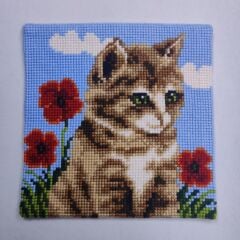 Vervaco İşlenmiş Goblen Yastık Kedi Desenli yviiB