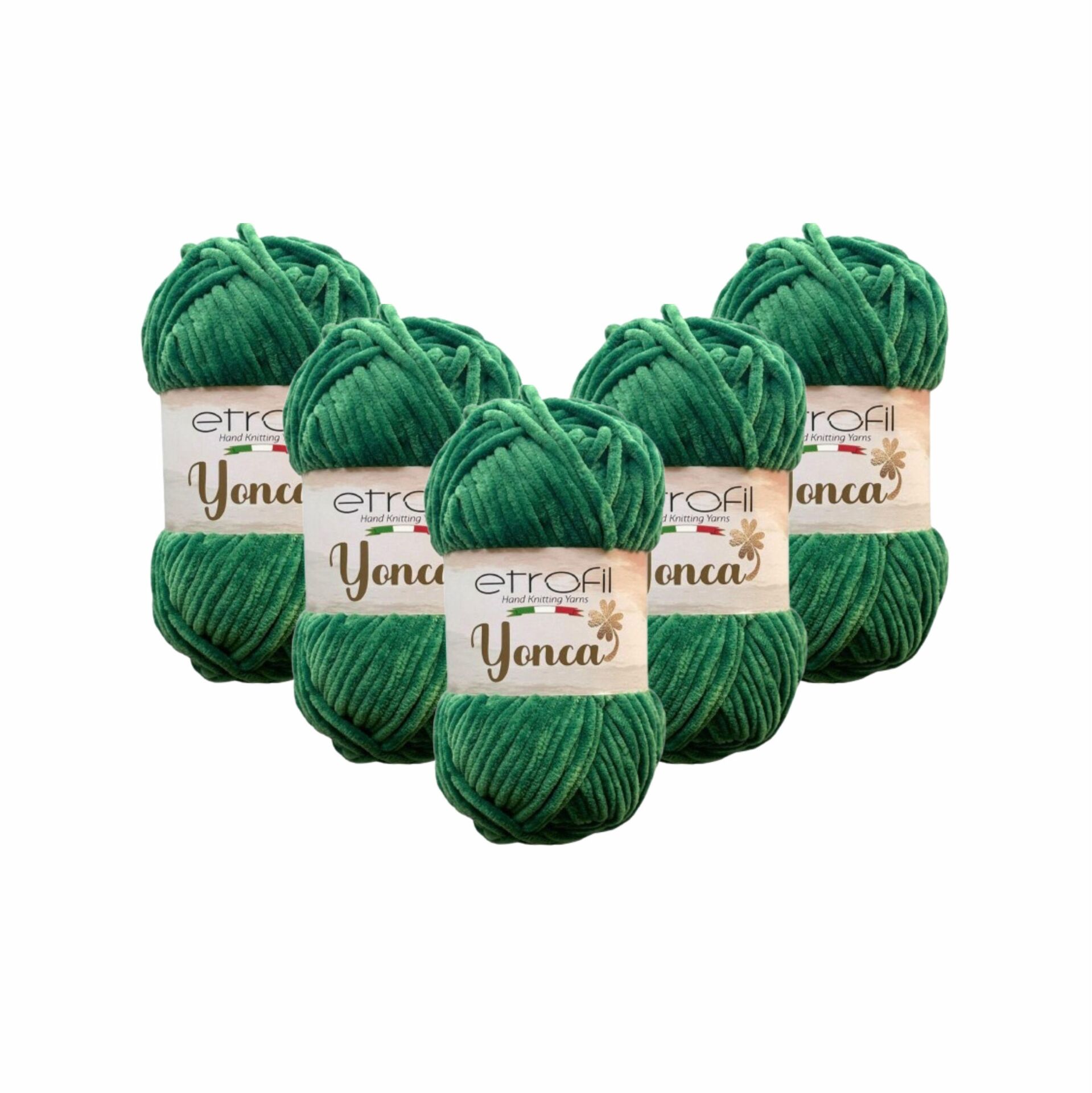 Etrofil Yonca Baby Kadife El Örgü İpi 5'li Set 70476 Yeşil