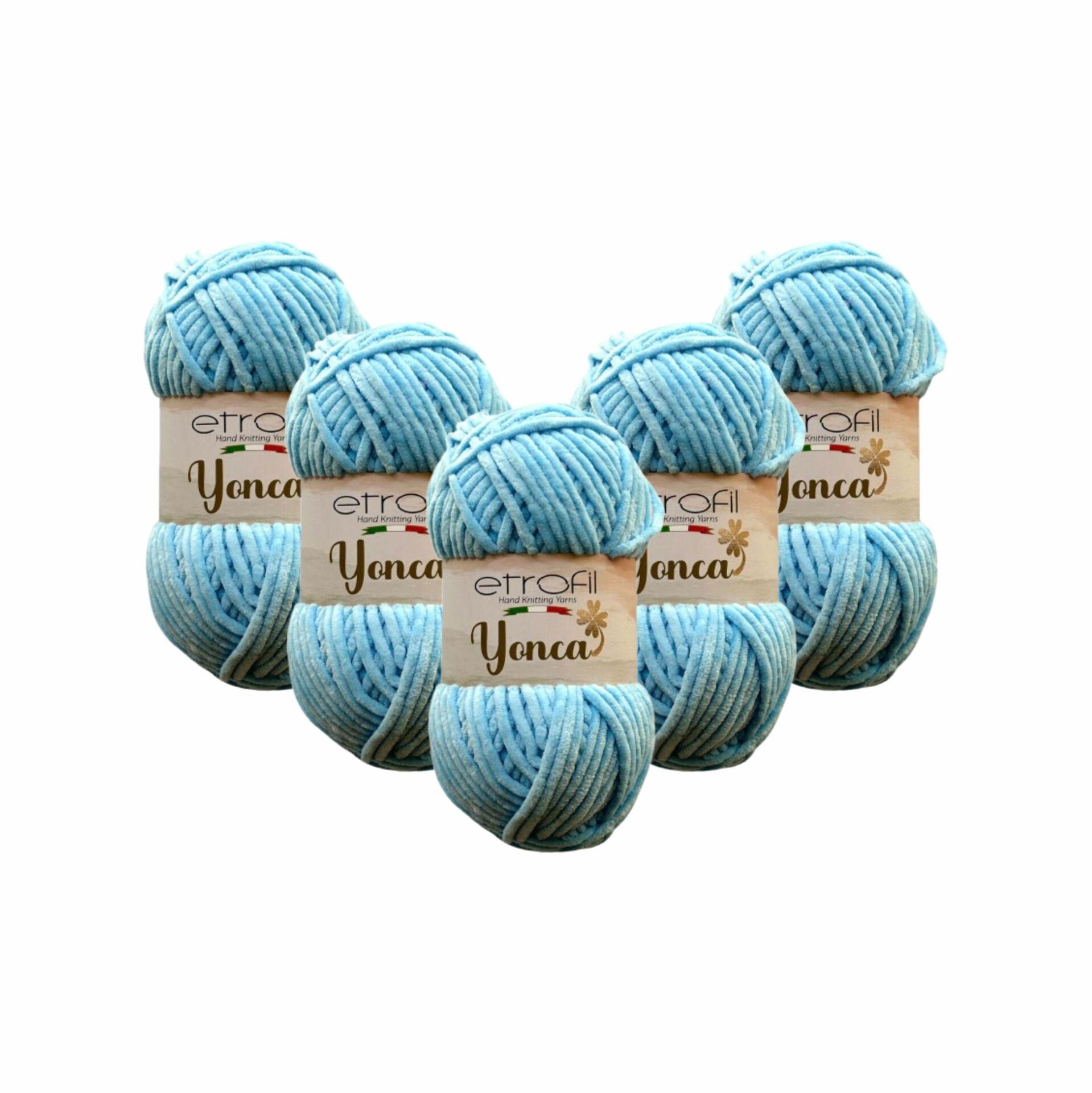 Etrofil Yonca Baby Kadife El Örgü İpi 5'li Set 70518 Boncuk Mavisi