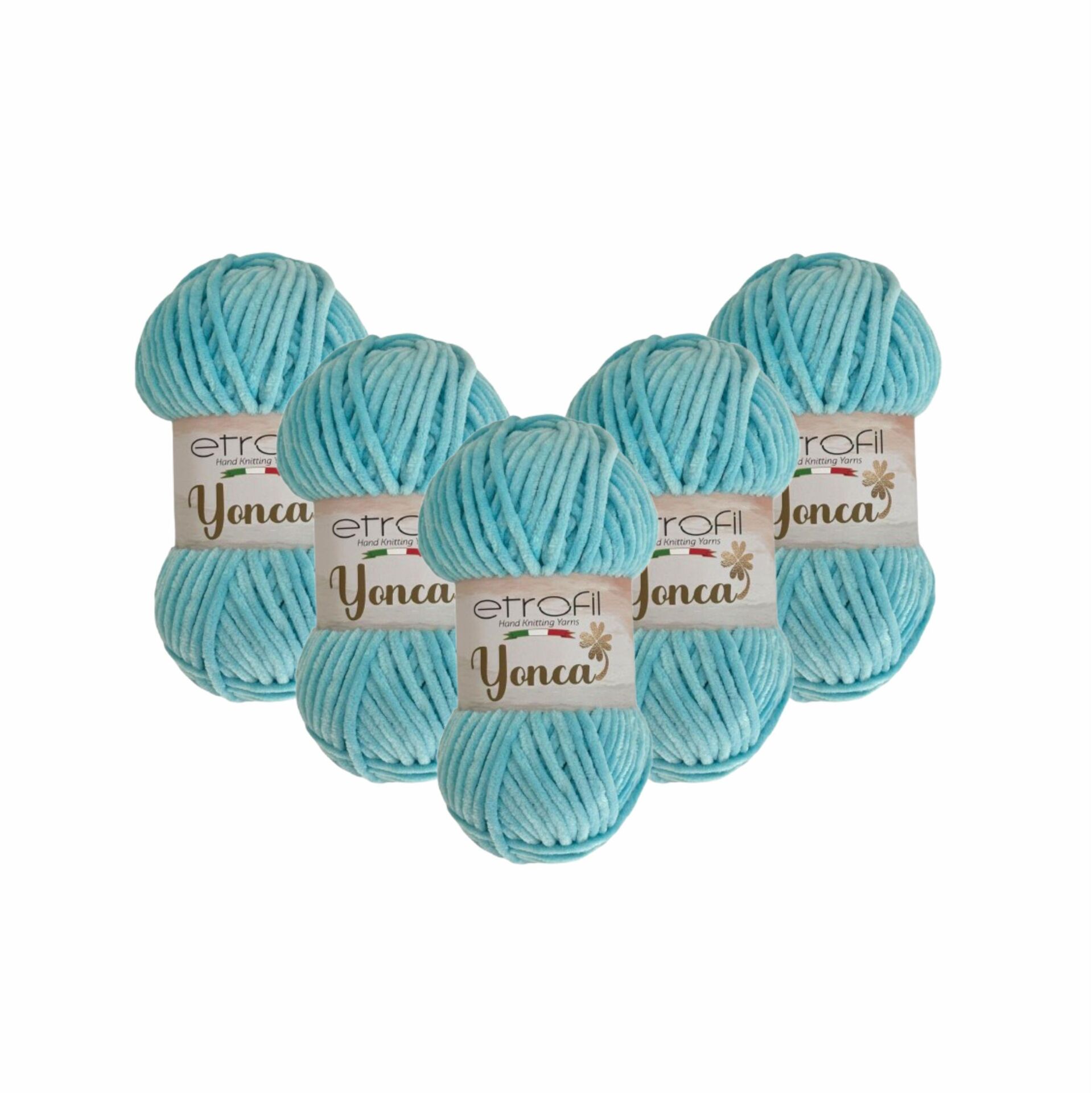 Etrofil Yonca Baby Kadife El Örgü İpi 5'li Set 70519 Açık Turkuaz